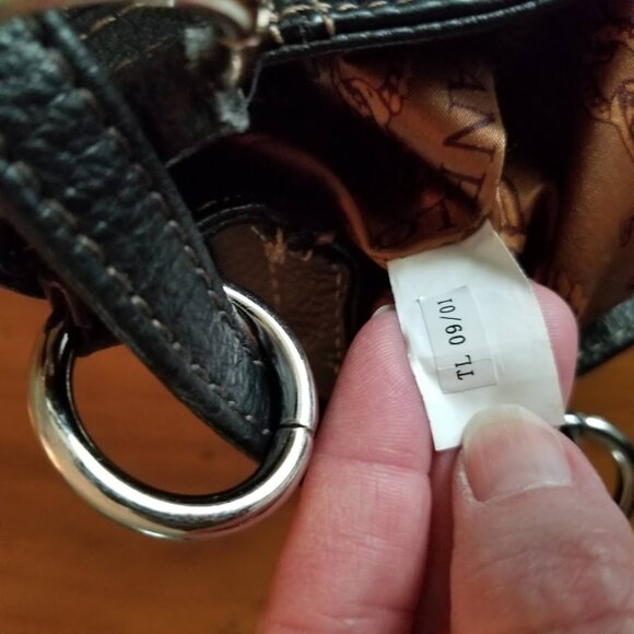 Vtg Tignanello Black Pebbled Leather Convertible Bag Tote Crossbody Bucket - Picture 13 of 15